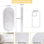 WORHE Natural Marble Vanity Tray Italy Oval Stone Trays - Image 4
