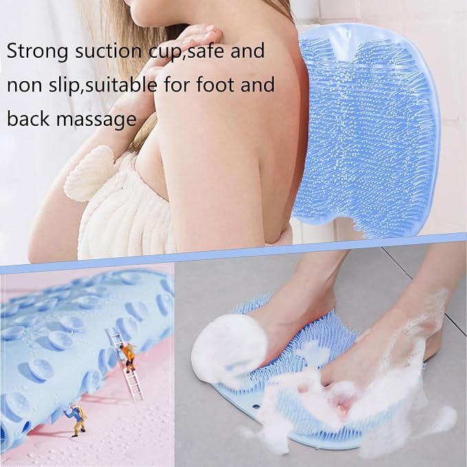 Shower Foot and Back Scrubber Mat, Wall Mounted Shower Foot Scrubber - Image 4