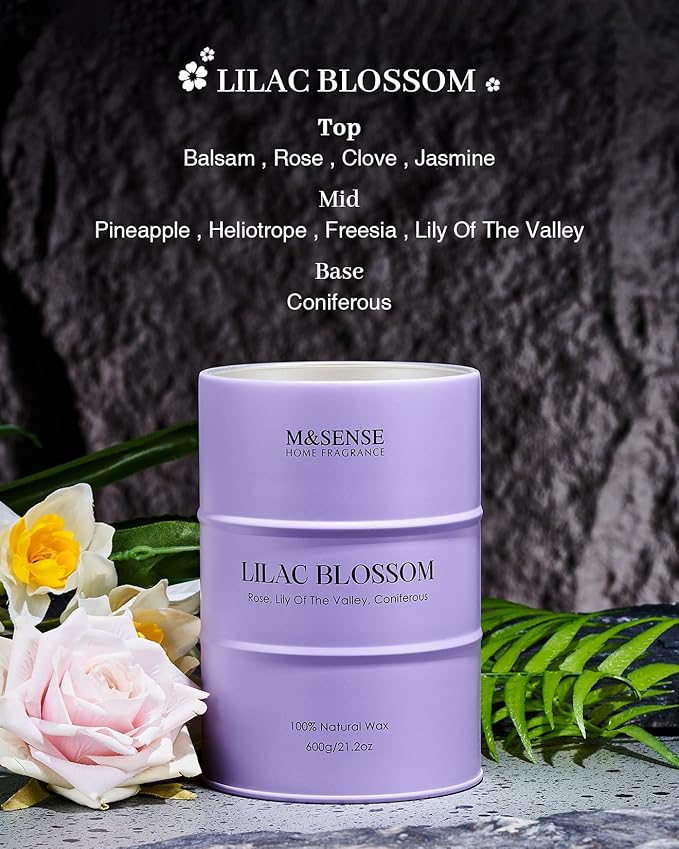 M&SENSE Lilac Blossom Soy Candles - Image 3
