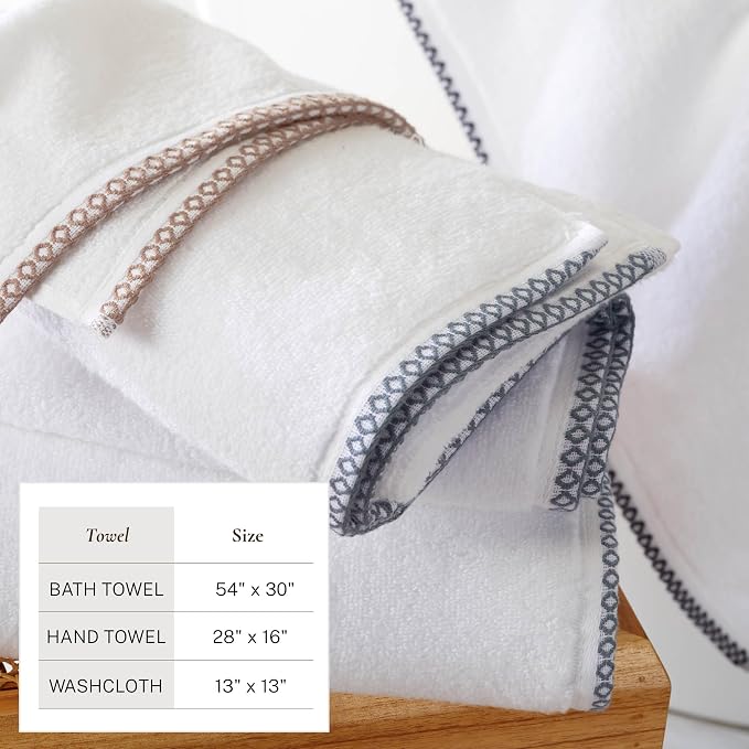 Great Bay Home Blue/White Bath Towel Set - Image 6
