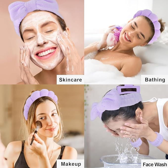 6 Pcs Elastic Microfiber Spa Headband Set - Image 5