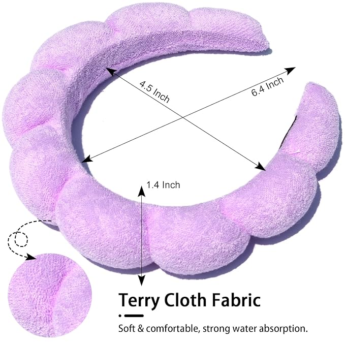 Spa Terry Cloth Headbands for Facial Skincare, Makeup Application, and Face - Image 2