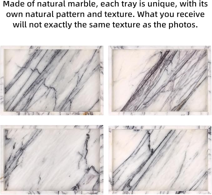Marble Bathroom Vanity Tray, Natural Luxury Vanity Home Kitchen Bathroom Table - Image 6