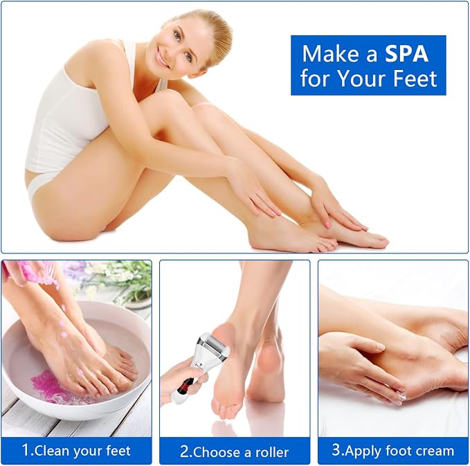 Electric Foot Callus Remover Kit, Elmchee Rechargeable Callous removers 3 - Image 7