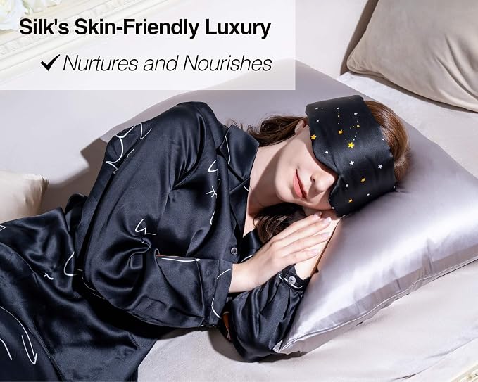 Fleur&Yang Silk Sleep Mask, Adjustable Blackout Sleeping Mask - Image 2