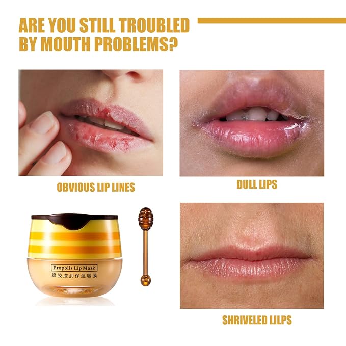 2 Pcs Lip Balm Honey Pot, Honey Moisturizing Lip Mask Reduces Lip Lines and - Image 2