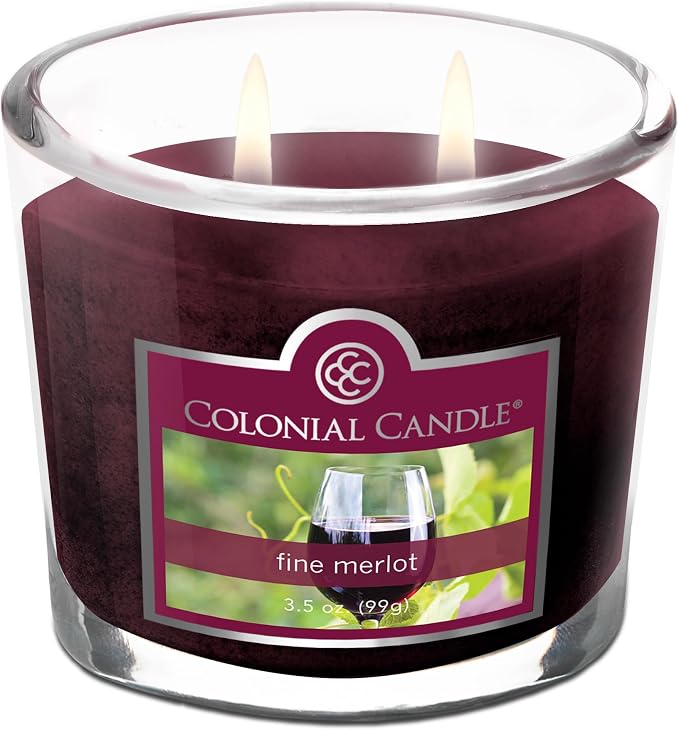 Colonial Candle Fine Merlot Scented Jar Candle, 2 Wick, 3.5 oz, Mottled Wax - Image 3