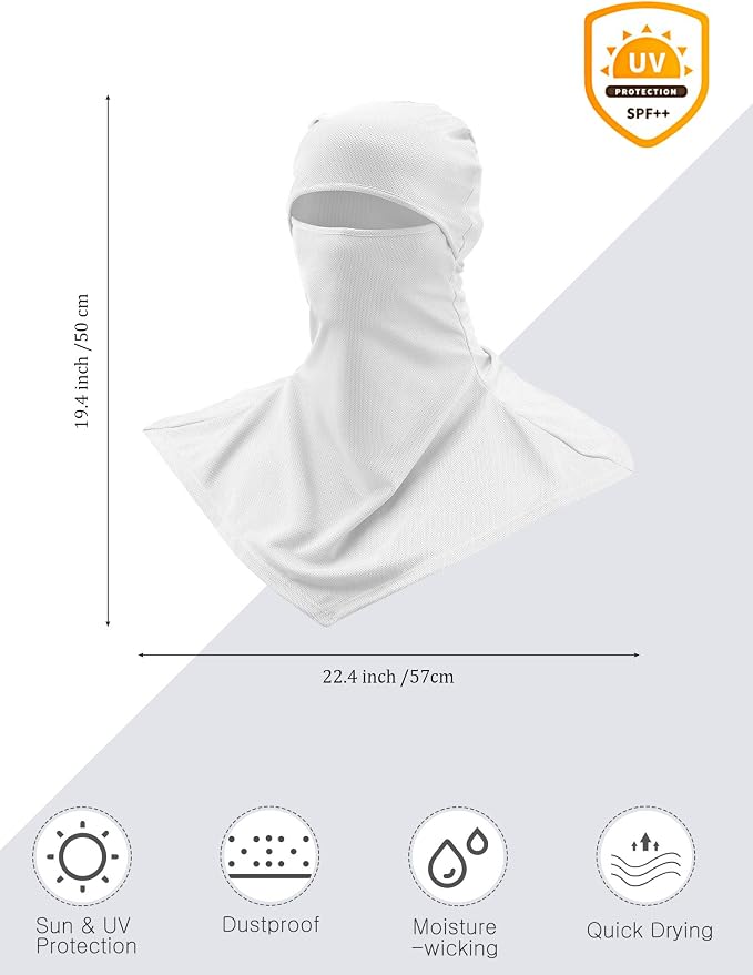 SATINIOR 3 Piece Balaclava Face Cover Sun Protection Neck Cover Summer - Image 5