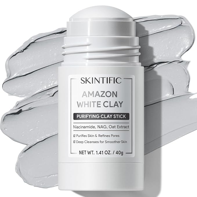 SKINTIFIC Amazonian White Clay Purifying Stick, Deep Clean Pores Mud Mask by SKINTIFIC