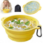 Face Ice Bath Bowl with Built-in Ice Tray, Collapsible Silicone Face Bowl by Dtuoen