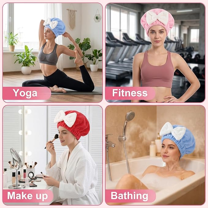 Microfiber Hair Towel Wrap for Women, Anti-Frizz Plopping Towel for Curly and - Image 4