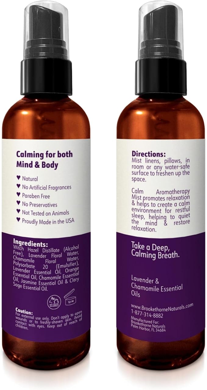 Calm Aromatherapy Mist with Lavender & Chamomile Essential Oil. Natural Sleep & - Image 7