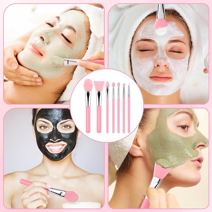 8Pcs Silicone Face Mask Brush Set, Double-Sided Silicone Face Scrubber - Image 3