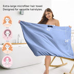 Large Microfiber Hair Towel Wrap & Satin Bonnet Set - Image 4