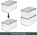 mDesign Deep Plastic Bathroom Storage Bin Box, Lid/Built-in Handles, - Image 5