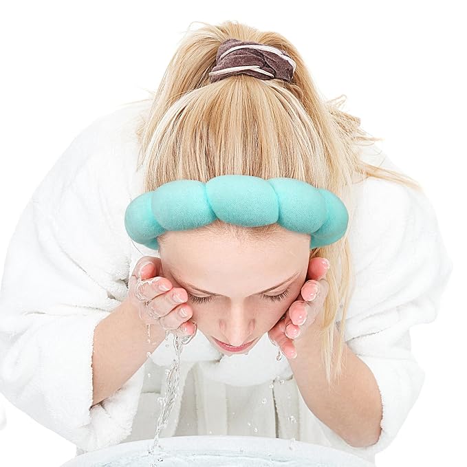 Zkptops Spa Headband for Washing Face Wristband Set Sponge Makeup Skincare - Image 9
