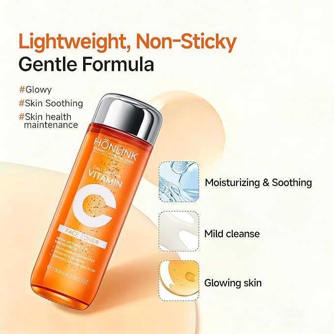 Vitamin C Hydrating Face Toner 130ml, Gentle Daily Toner - Image 2