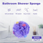 CHENGU 50 Pack Loofah Sponge Bath Sponge Shower Loofah Mesh Shower Ball Bath - Image 2