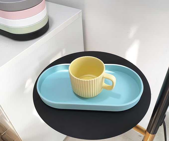 Blue Small Tray, Oval Tray for Kitchen Counter, Bathtub Bathroom Vanity Items - Image 8