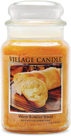 Village Candle Warm Buttered Bread Large Glass Apothecary Jar Scented Candle by VillageCandle