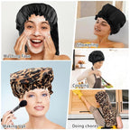 2 Pcs Large Shower Cap for Braids, Extra Long Shower Cap for Women Long Hair & - Image 6