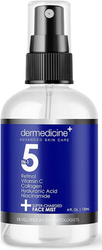 5 in 1 Super Charged Anti-Aging Face Mist w/Retinol, Vitamin C, Hyaluronic Acid by Dermedicine
