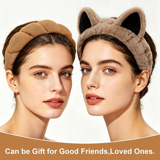 Zkptops 6Pcs Spa Headband for Washing Face Wristband Set Sponge Makeup Skincare - Image 2