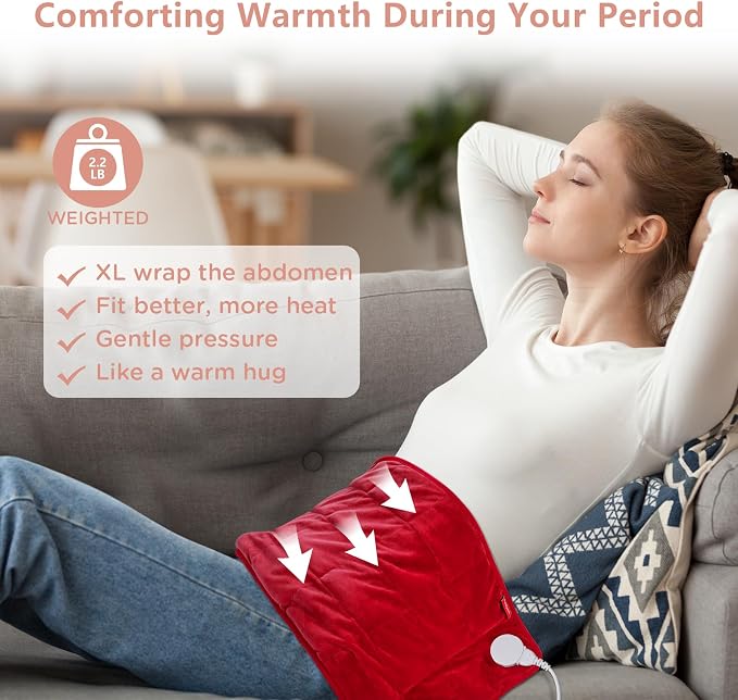 Comfytemp Weighted Heating Pad for Back & Period, 12x24 Extra Large Electric - Image 2