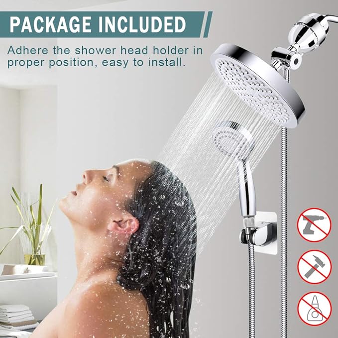 Taiker Filtered Shower Head, High Pressure Rainfall Shower Head/Handheld Shower - Image 6