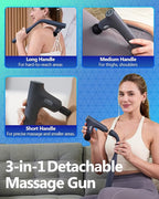 3-in-1 Detachable Massage Gun Deep Tissue, Ergonomic Extension Handle Back - Image 3