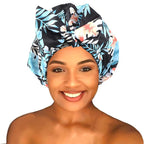 Shower Cap for Women Reusable Waterproof Bath Cap for Long Hair Cap for Shower by senthair