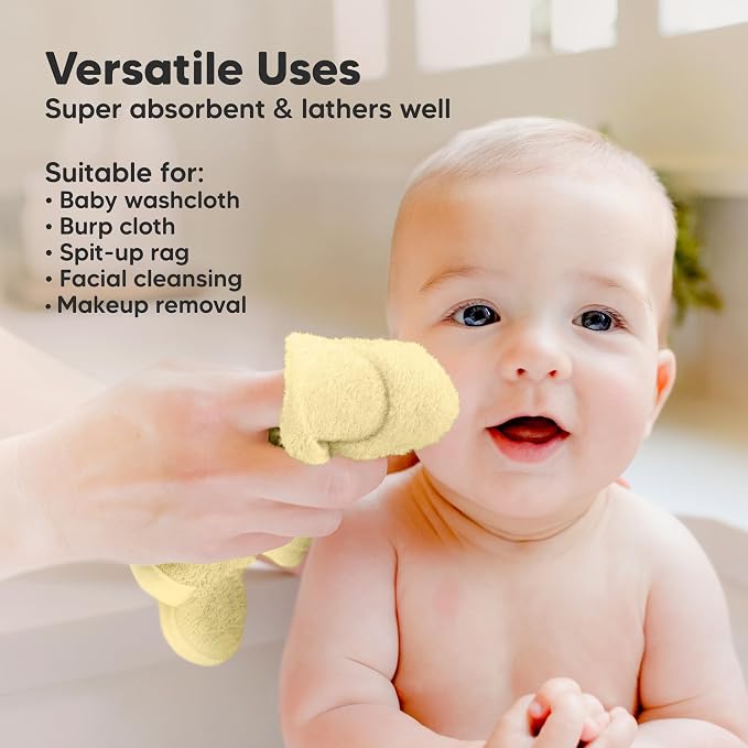 6-Pack Baby Washcloths – Soft Absorbent Viscose from Bamboo Washcloths - Image 6