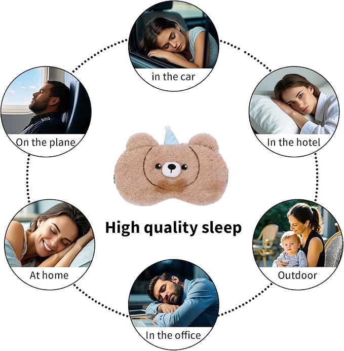 PERFECTSIGHT Sleep Eye Masks, Cute Sleep Eye Cover Lightweight Adjustable - Image 6