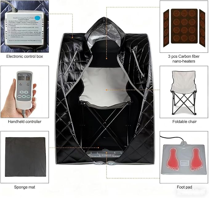 Infrared Sauna| Portable Personal Sauna| Home Spa Sauna| Separate Heating Foot - Image 9