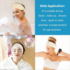 Whaline Spa Facial Headband 4 Packs Head Wrap Terry Cloth Headband Adjustable - Image 7