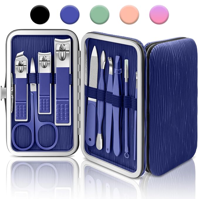 BLESWIN Manicure Set, 10 in 1 Professional Manicure and Pedicure Kit, Nail Care by BLESWIN