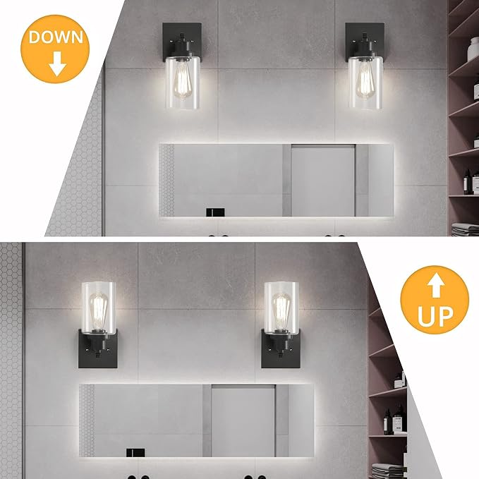 Plug in Wall Sconces, 2 Pack Wall Lamp, Rustic Plug in Wall Light Sconces - Image 4