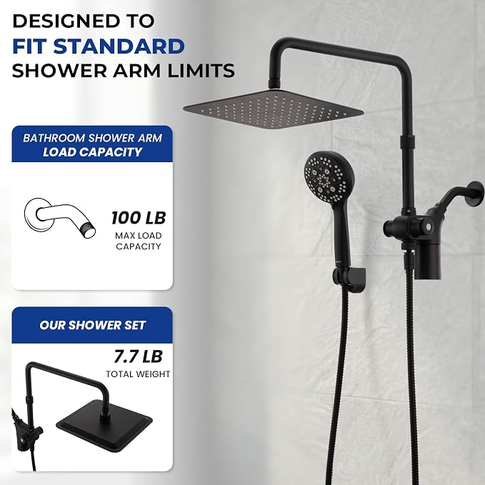 Ryamen Upgraded Dual Shower Heads Combo, 10 inch Filtered Shower Head - Image 8
