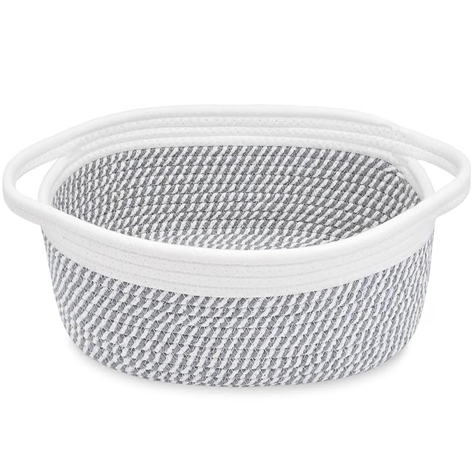 ABenkle Small Basket, Rope Room Shelf Storage Basket, Cat Dog Toys Basket Chest by ABenkle