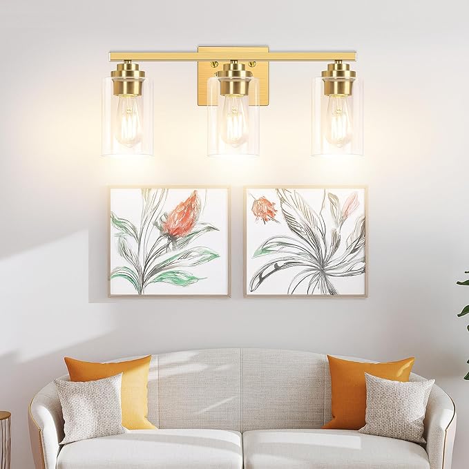 3-Light Bathroom Light Fixtures, Classic Wall Light Fixture - Image 9