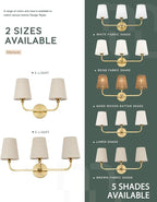 3-Light Bathroom Light Fixtures, Brushed Gold Vanity Lights - Image 7