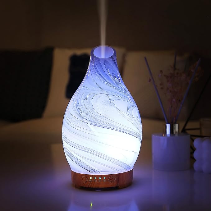 Essential Oil Diffuser, Art Glass Ultrasonic Aromatherapy Diffuser - Image 7