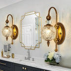 Piepooye Vintage Gold Wall Sconce Set of Two Mid Century Brushed Brass - Image 5