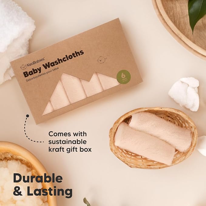 6-Pack Baby Washcloths – Soft Absorbent Viscose from Bamboo Washcloths - Image 7
