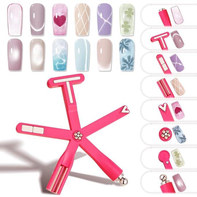 Modelones Cat Eye Gel Polish Nail Magnet, 8-in-1 Cat Eye Magnet Tool by MODELONES