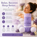 Magnesium Lavender Bath Bombs Gift Set – XL Epsom Salt Bath Bombs - Image 2