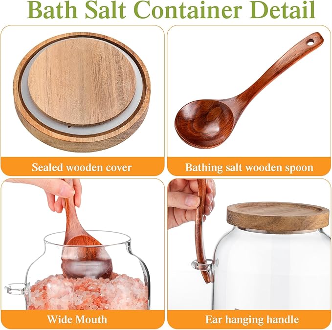 SiliFine 2 Pcs 94 oz Bath Salts Glass Jar - Image 3