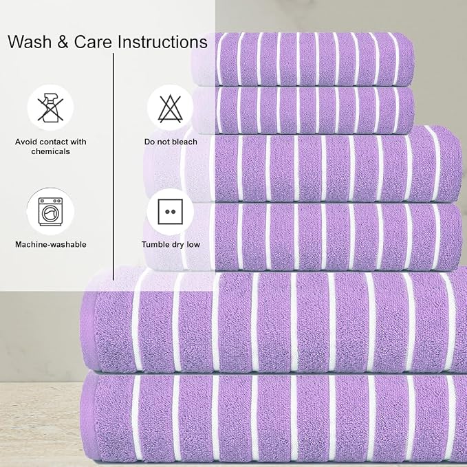 CASA COPENHAGEN Ecstatic 6Pcs 100% Egyptian Cotton Large Designer Towels Gift - Image 4