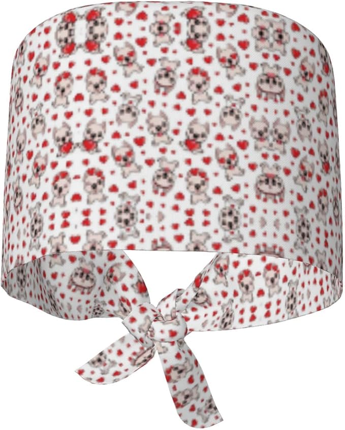 Adjustable Scrub Cap with Buttons & Sweatband, Working Hat with Elastic Tie Back - Image 9