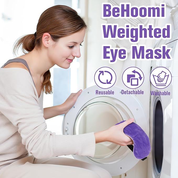 BeHoomi Heated Eye Mask, Weighted Sleep Mask Warm Compress - Image 4